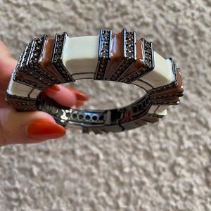 Brown and white bracelet
